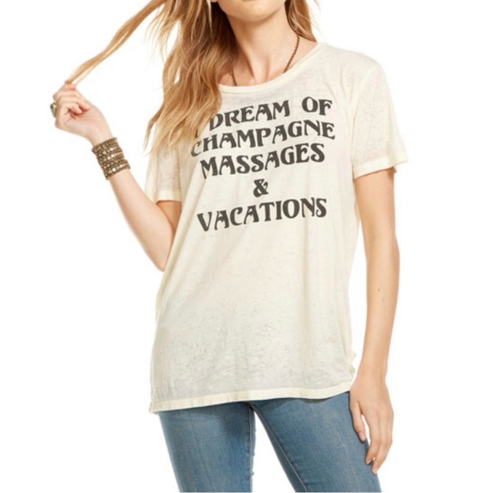 Chaser Dream Of Champagne Massages & Vacations Tee Shirt Top Festival Small